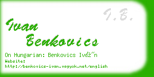 ivan benkovics business card